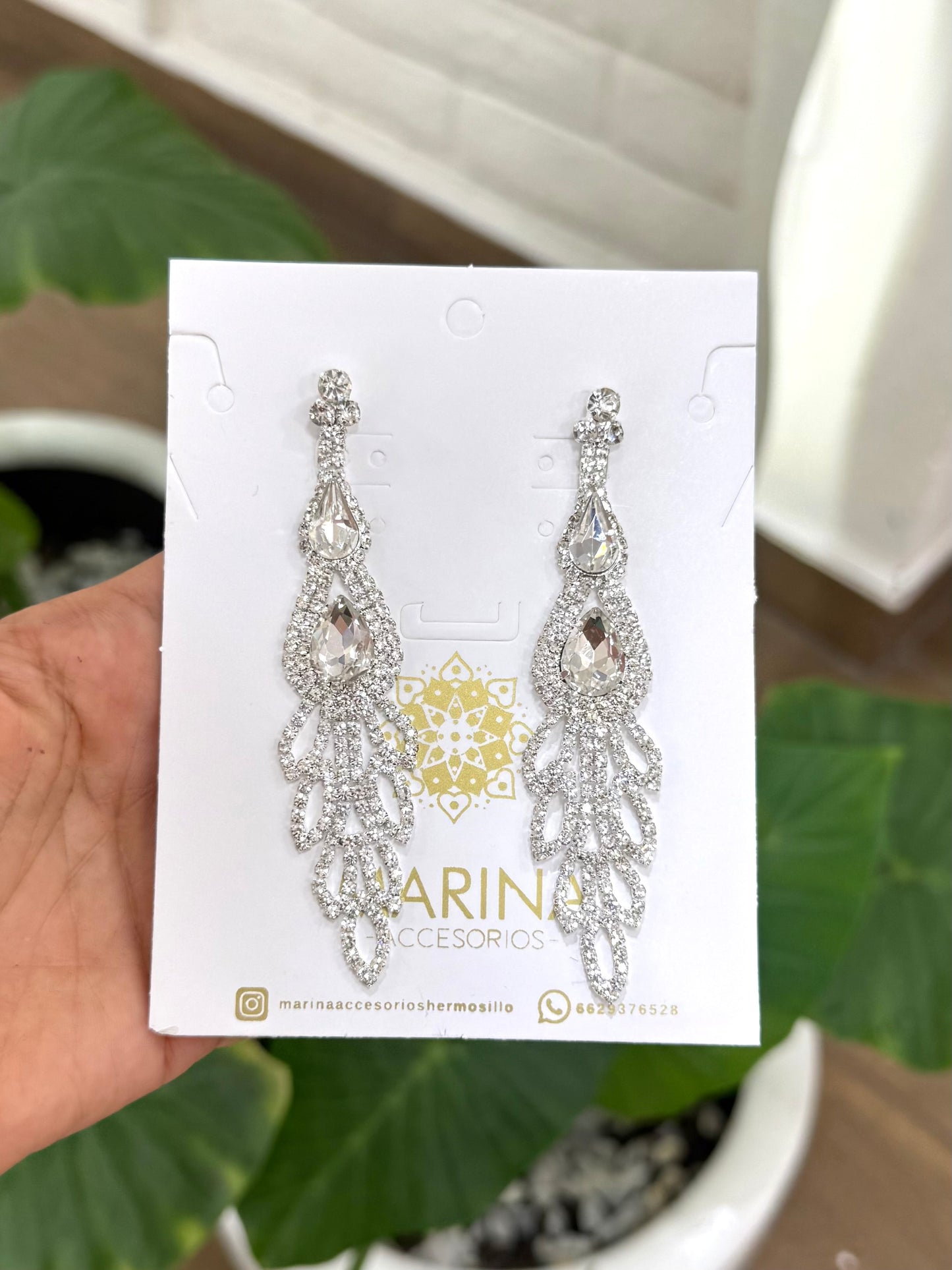 Aretes de pedrería platas