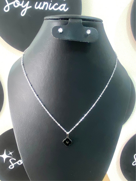 Collar plata dije flor