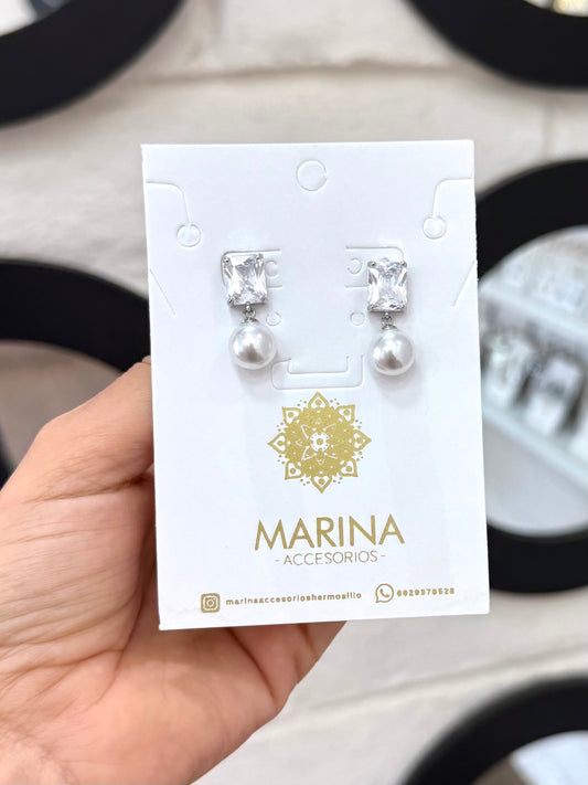Aretes de pedrería platas
