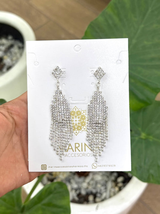 Aretes de pedrería platas