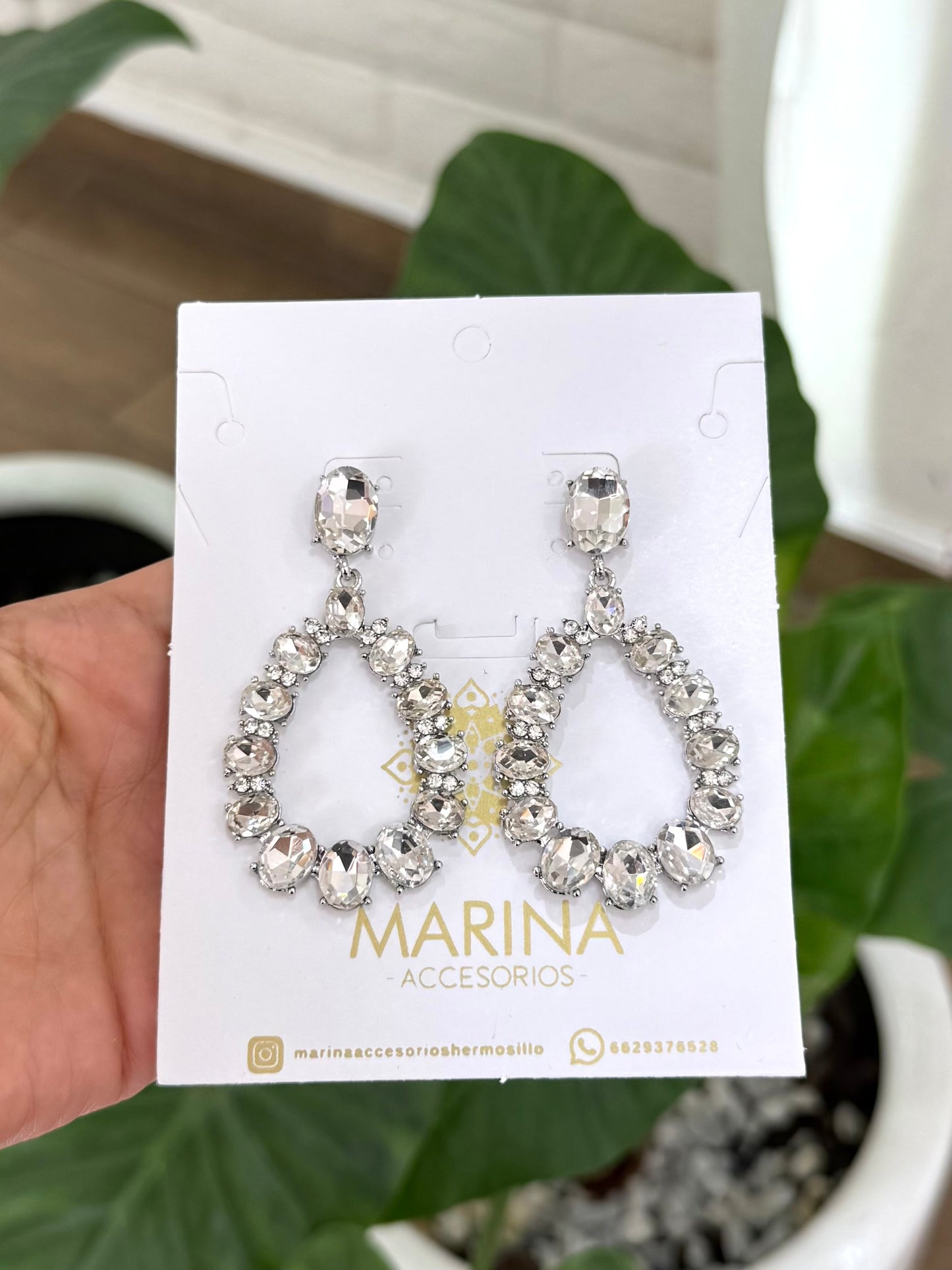 Aretes de pedrería platas