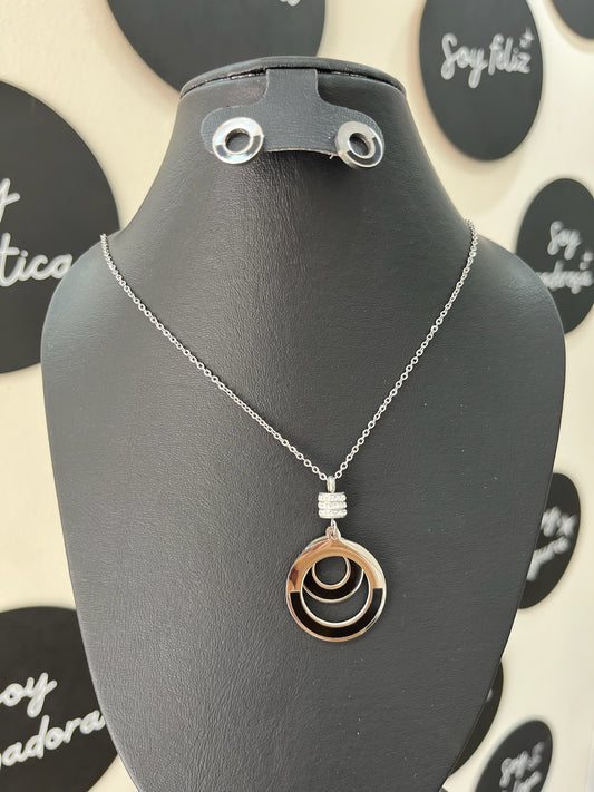 Collar plata círculo