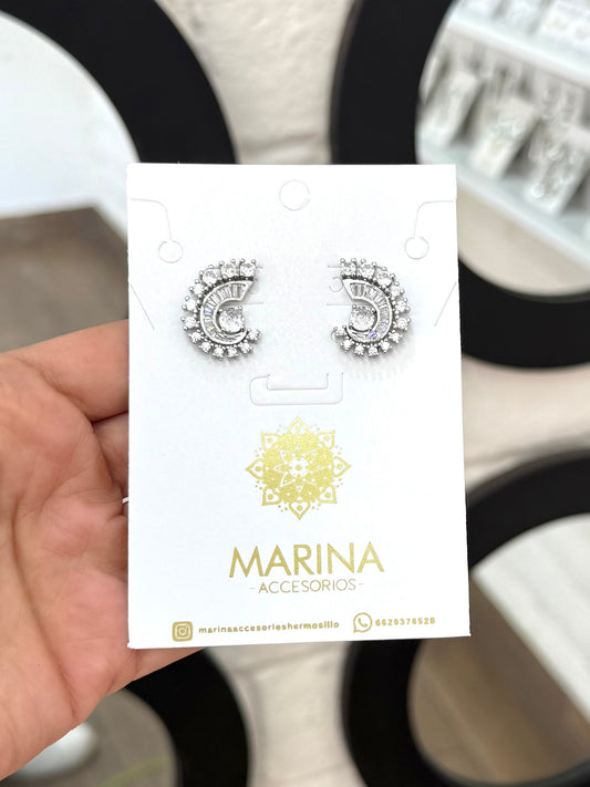 Aretes de pedrería platas