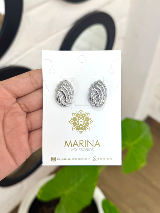 Arete casual plateado