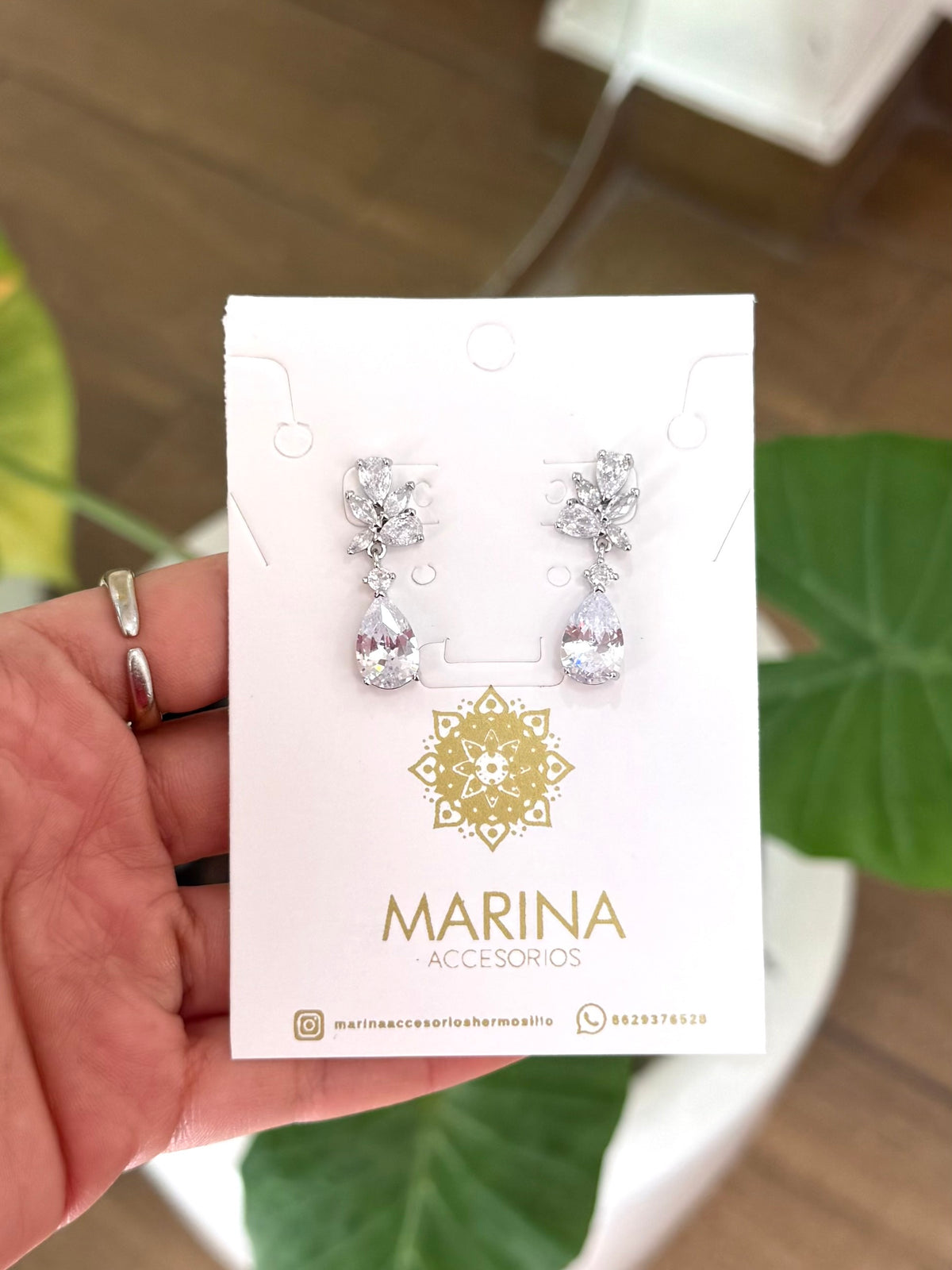 Aretes de pedrería platas