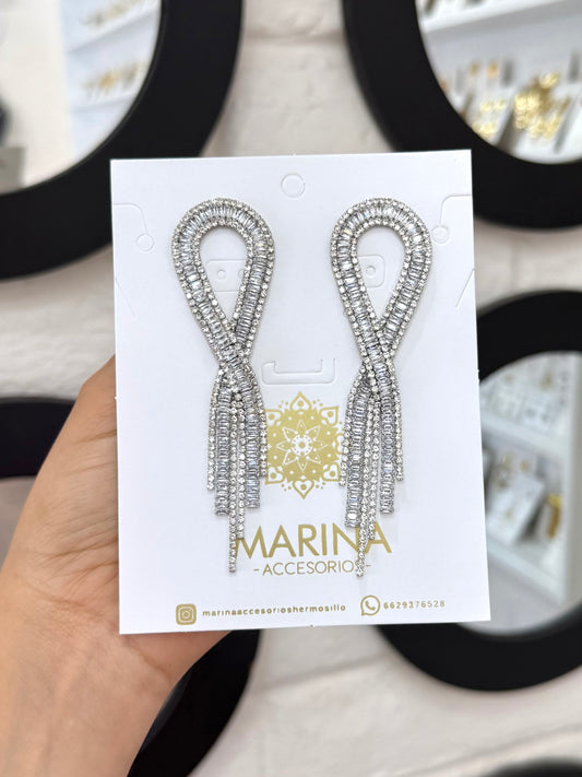 Aretes de pedrería platas