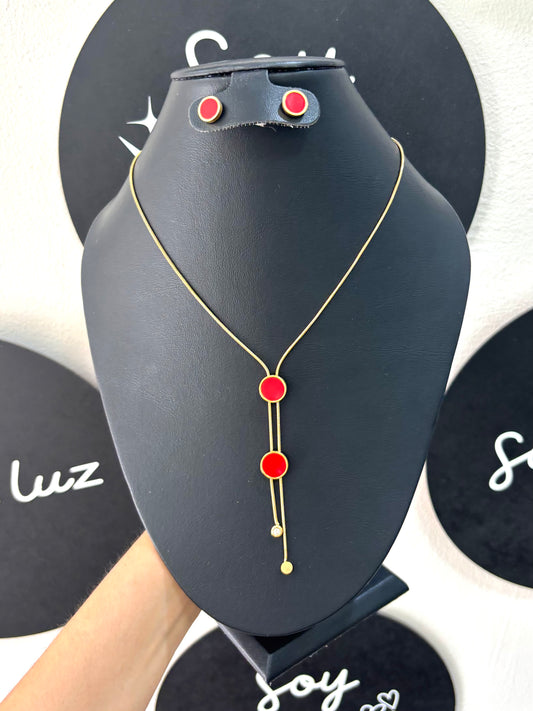 Collar circulo rojo
