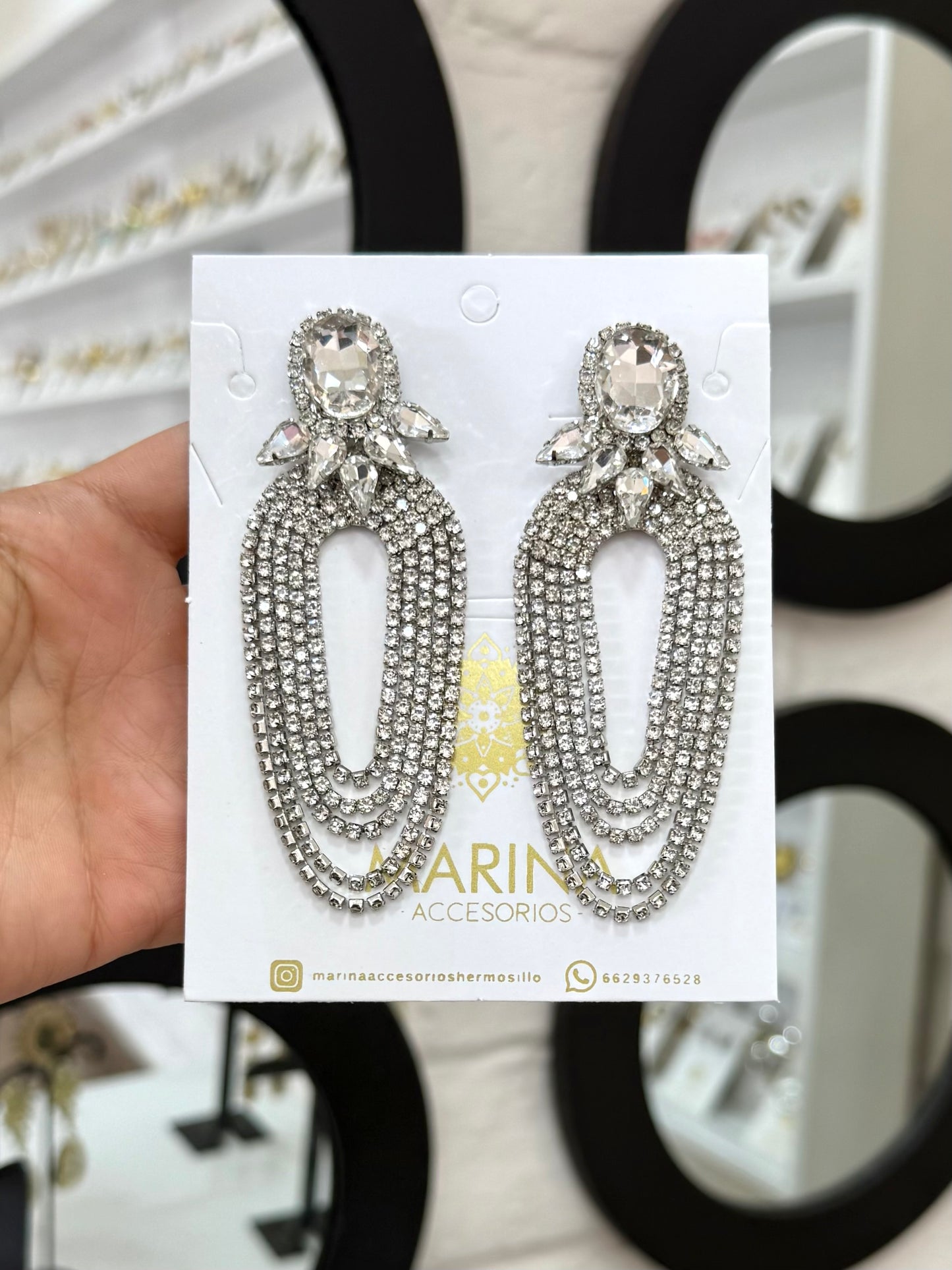 Aretes de pedrería platas