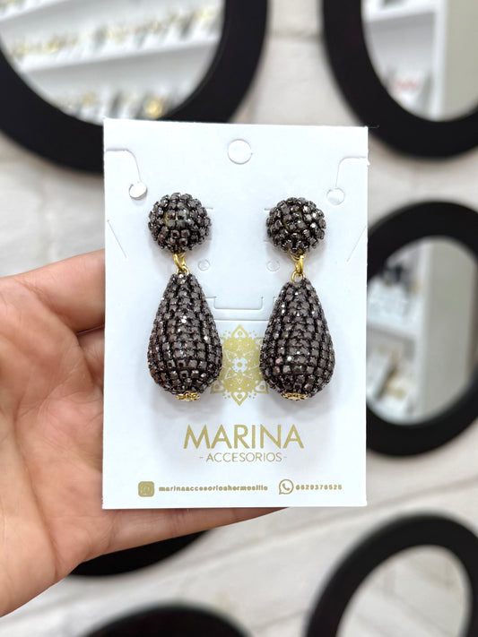 Aretes de pedrería tornasol