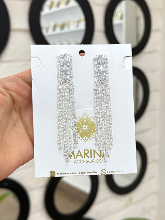 Aretes de pedrería platas