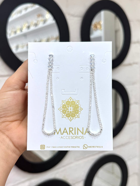 Aretes de pedrería platas