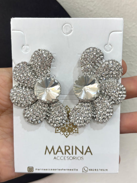 Aretes de pedrería platas