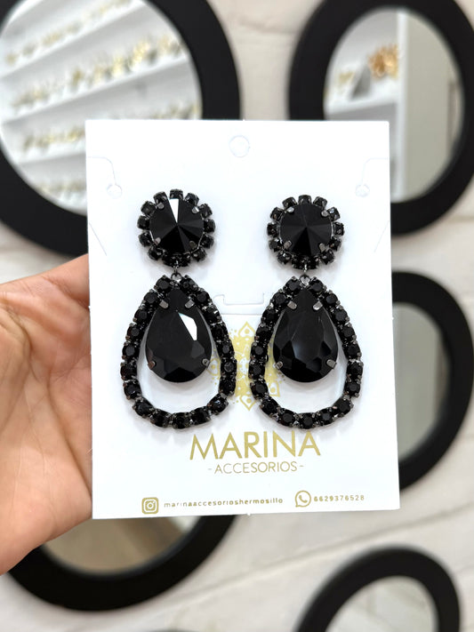 Aretes de pedrería tornasol