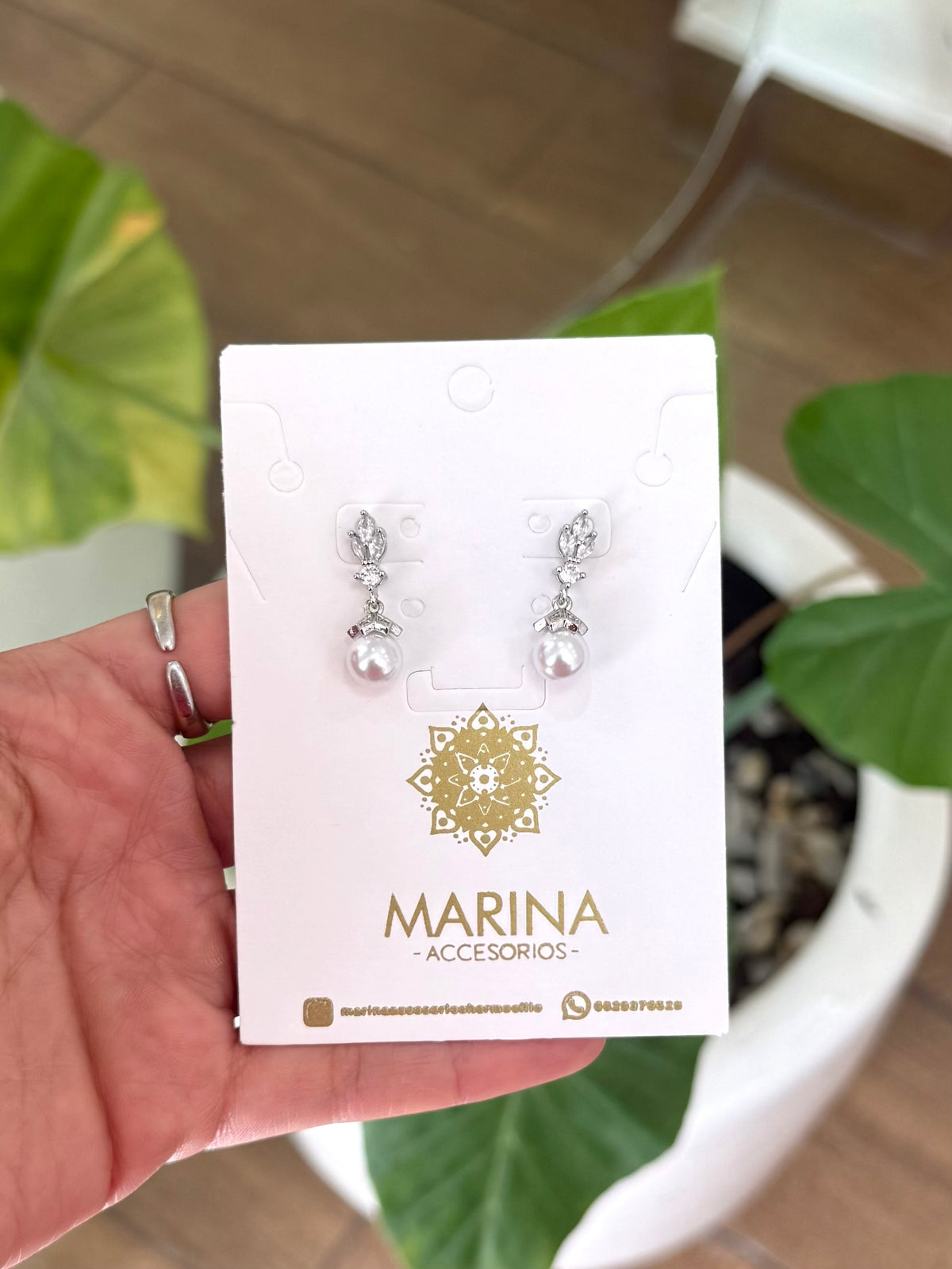 Aretes de pedrería platas