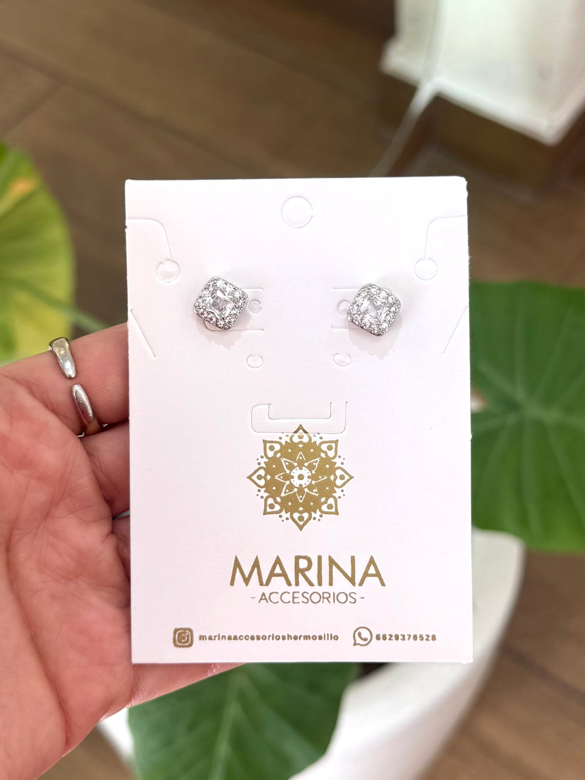 Aretes de pedrería platas