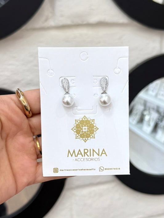 Aretes de pedrería platas