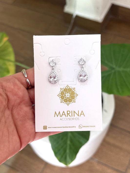 Aretes de pedrería platas