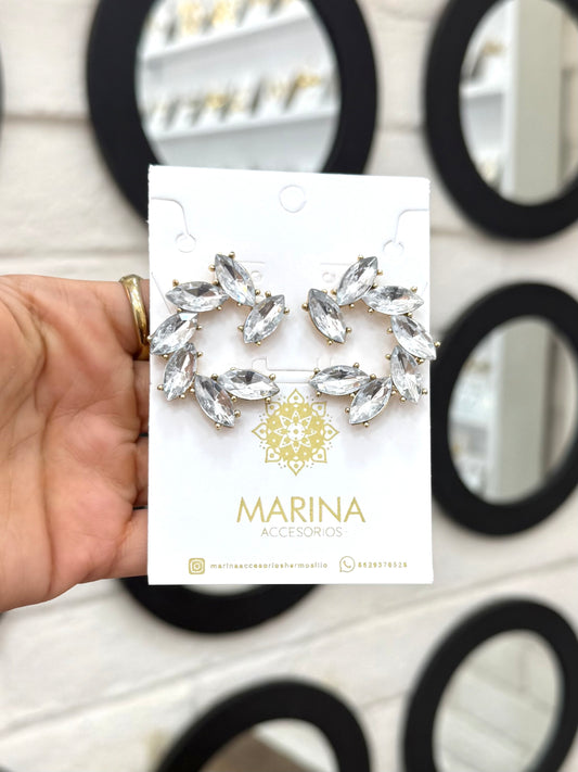 Aretes de pedrería platas