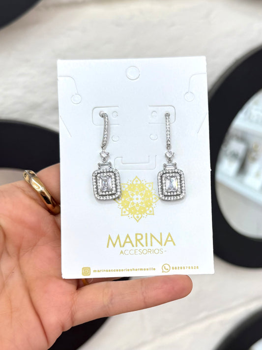 Aretes de pedrería platas