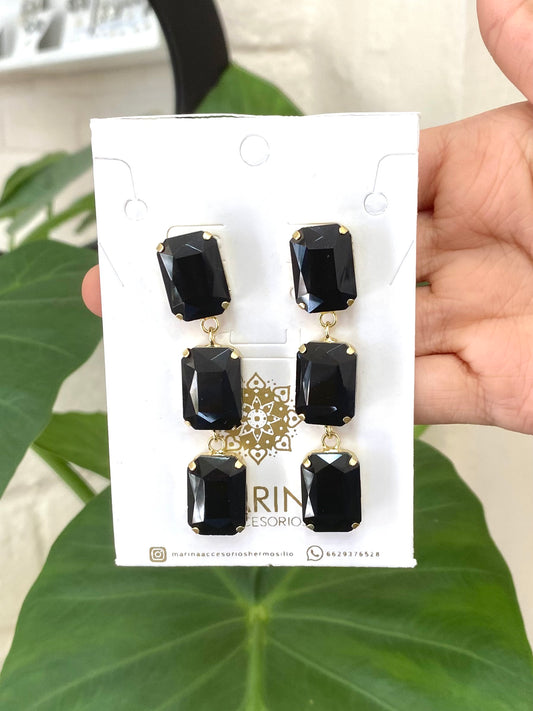 Aretes de pedrería noche