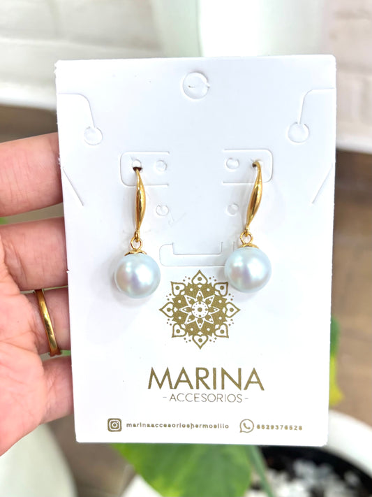 Arete casual con perla