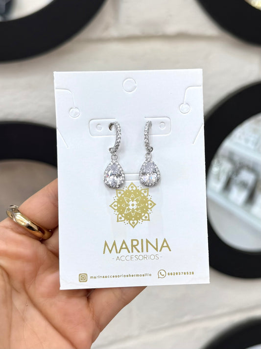 Aretes de pedrería platas
