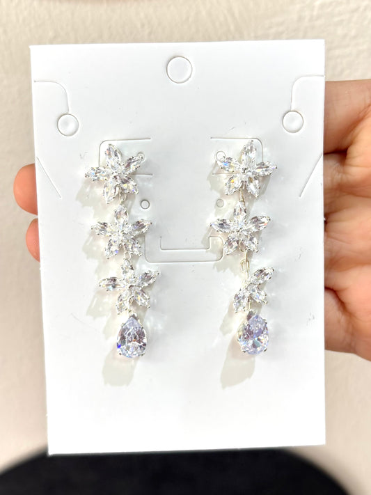 Aretes de pedrería platas