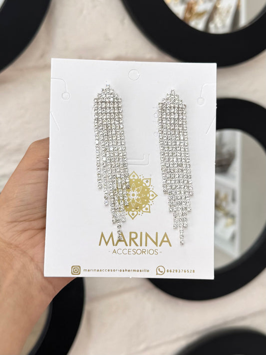 Aretes de pedrería platas
