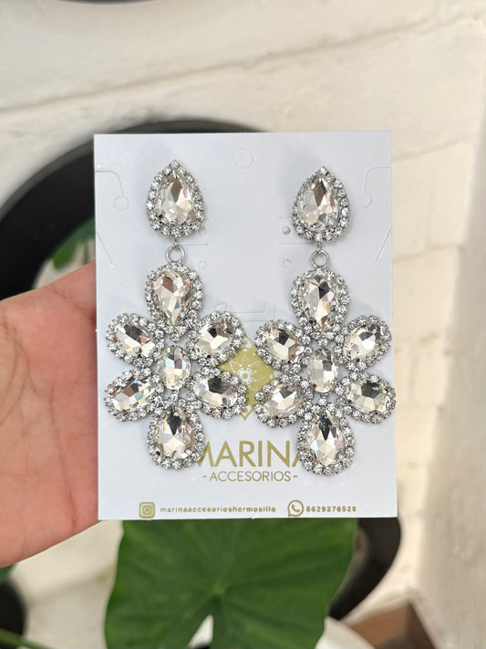 Aretes de pedrería platas