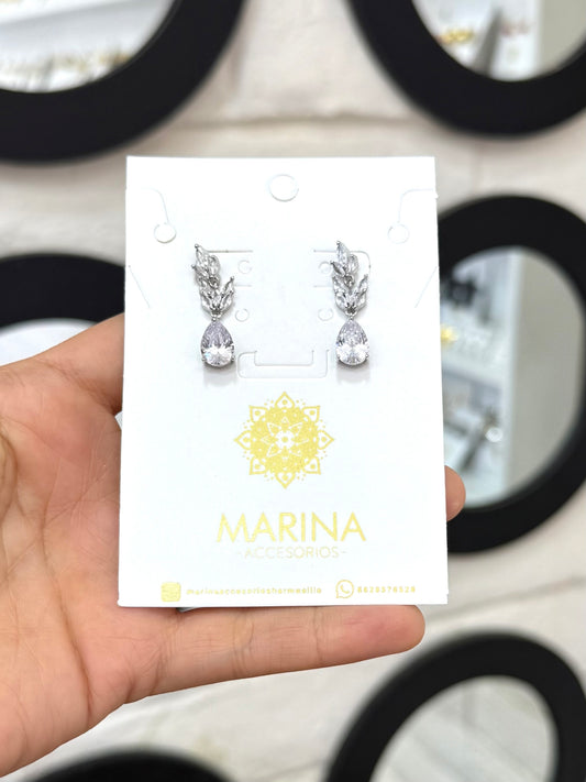 Aretes de pedrería platas