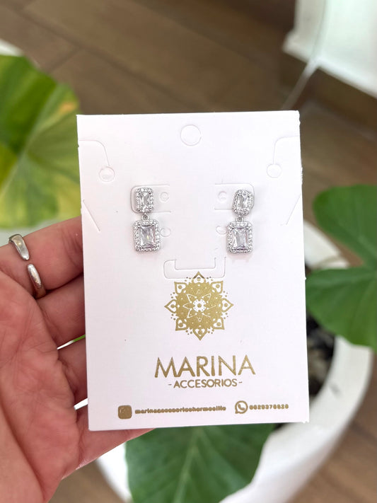 Aretes de pedrería platas