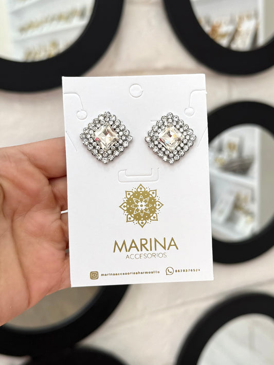 Aretes de pedrería platas