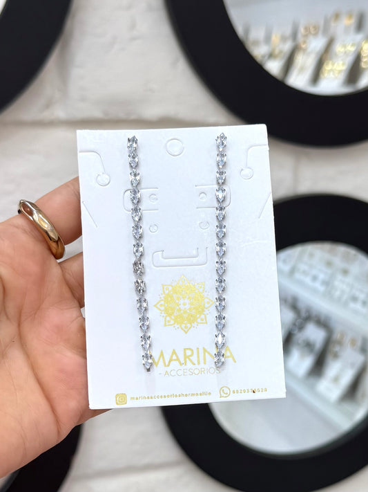 Aretes de pedrería platas