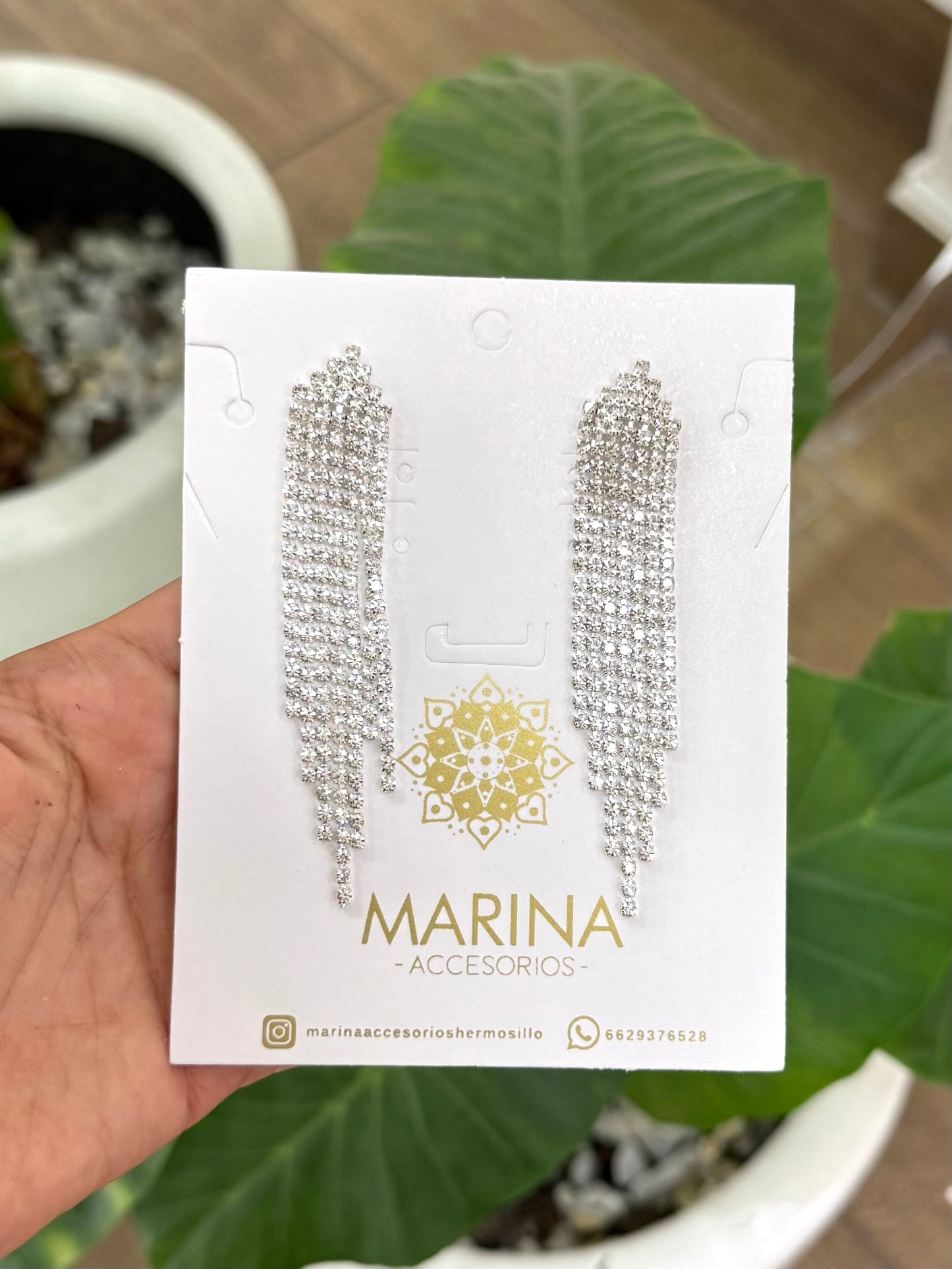 Aretes de pedrería platas