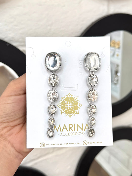 Aretes de pedrería platas