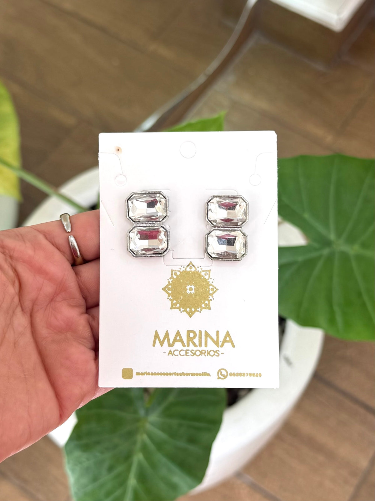 Aretes de pedrería platas