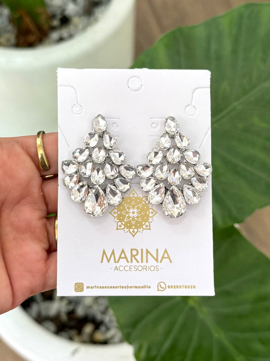 Aretes de pedrería platas