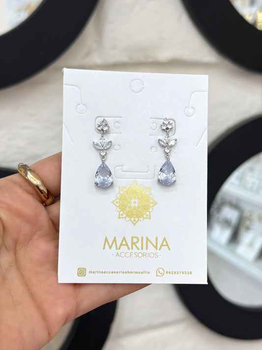 Aretes de pedrería platas
