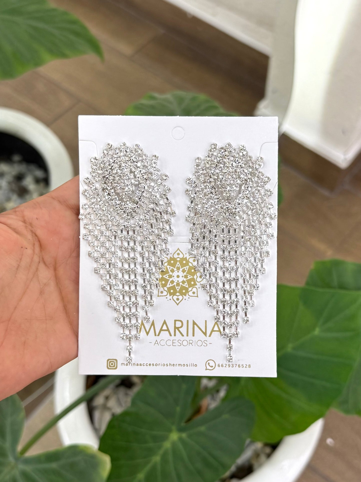 Aretes de pedrería platas