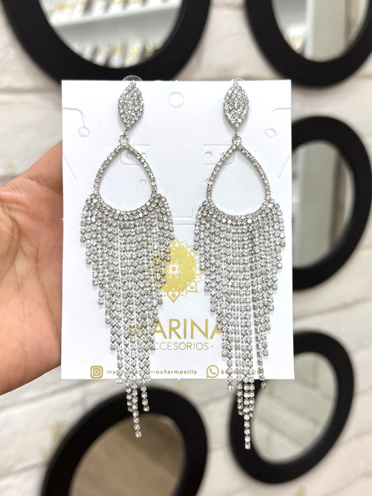 Aretes de pedrería platas