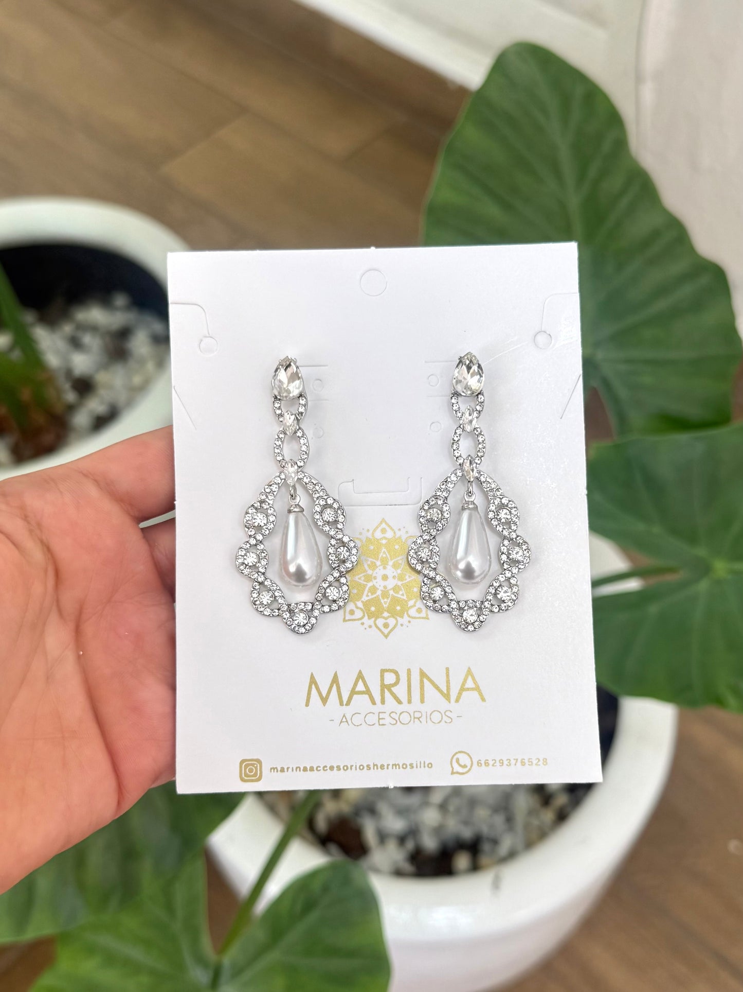 Aretes de pedrería platas