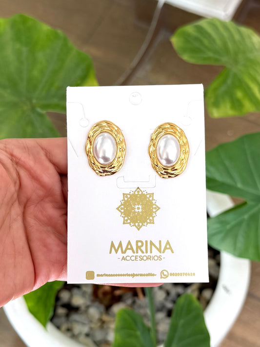 Arete casual perla