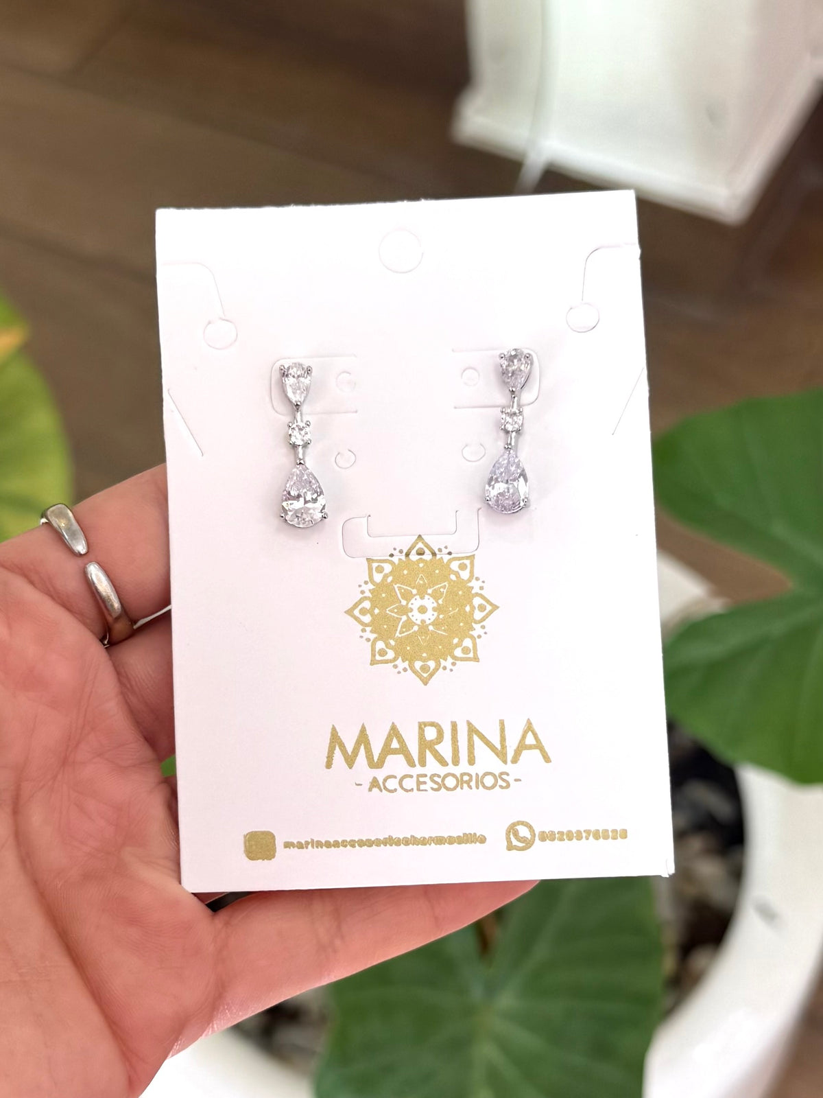 Aretes de pedrería platas