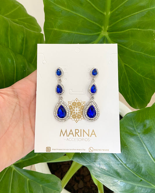Aretes de pedrería azules