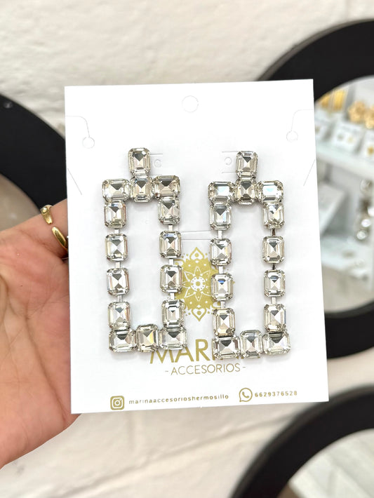 Aretes de pedrería platas