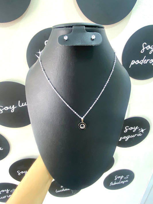 Collar plata circulo