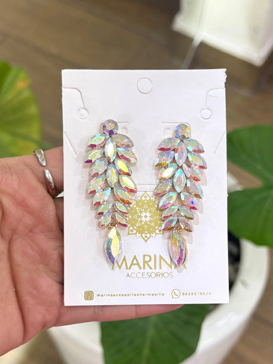 Aretes de pedrería tornasol