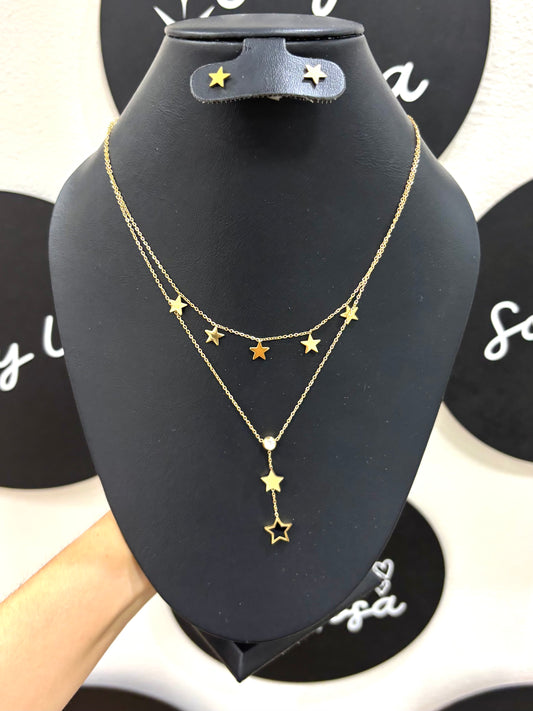 Collar doble estrellas