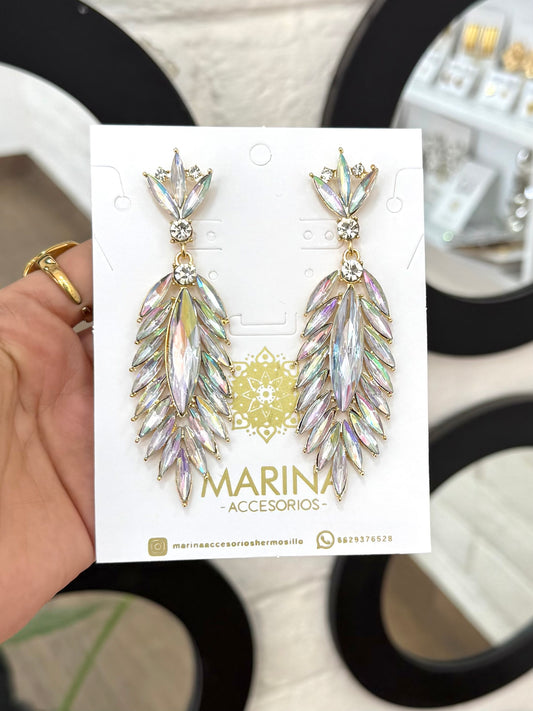 Aretes de pedrería tornasol