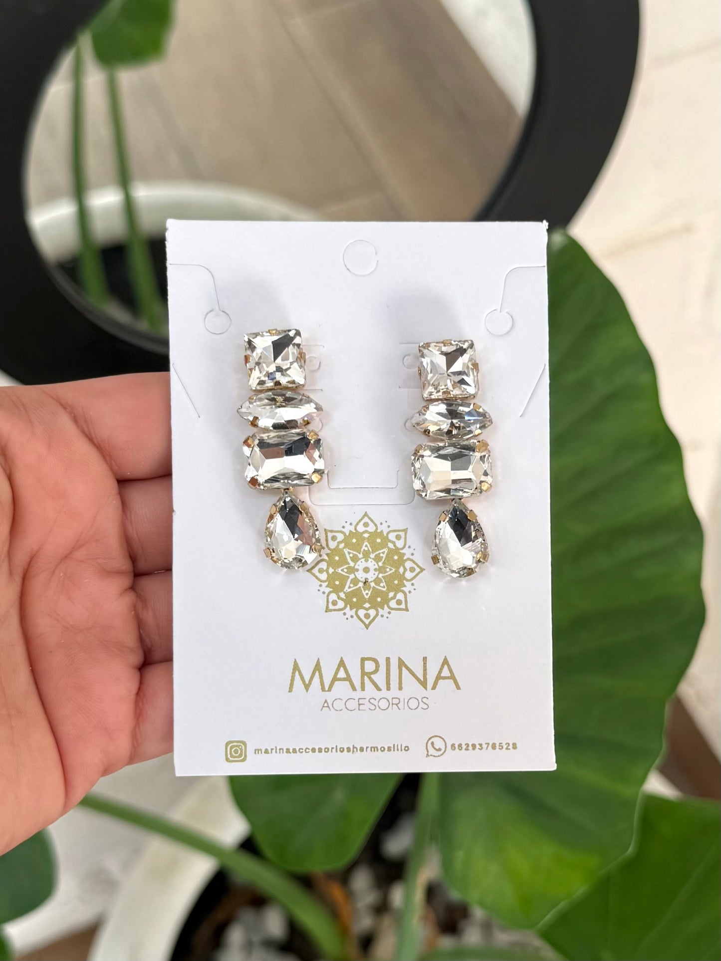Aretes de pedrería platas